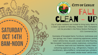 CLEAN UP DATE IS 10/14/2023 8AM-NOON